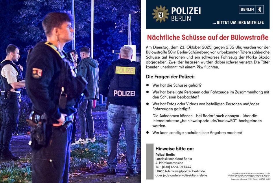 Die Berliner Polizei sucht nach Zeugen für die Schießerei in Schöneberg.
