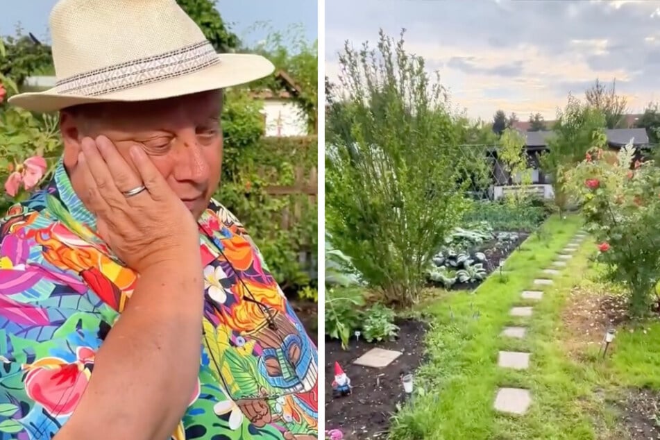 Da kann man schon mal ins Schwärmen kommen: Michael Baumann (63) ist begeistert von dem Kleingarten.