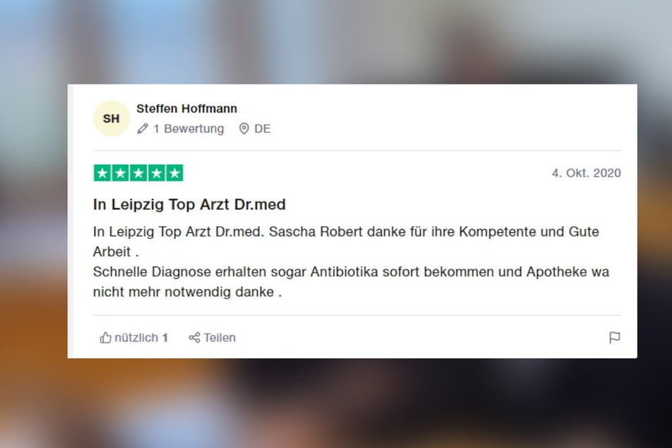 Gleich Antibiotika bekommen: Im Oktober erhielt "Dr. Robert" fünf Sterne auf diesem Bewertungs-Portal.