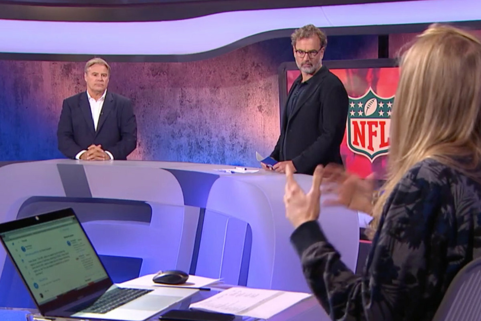 NFL-Europe & UK-Chef Brett Gosper (l.) und "ran"-Sportchef Alexander Rösner (M.) stellten sich den Fragen der Community.