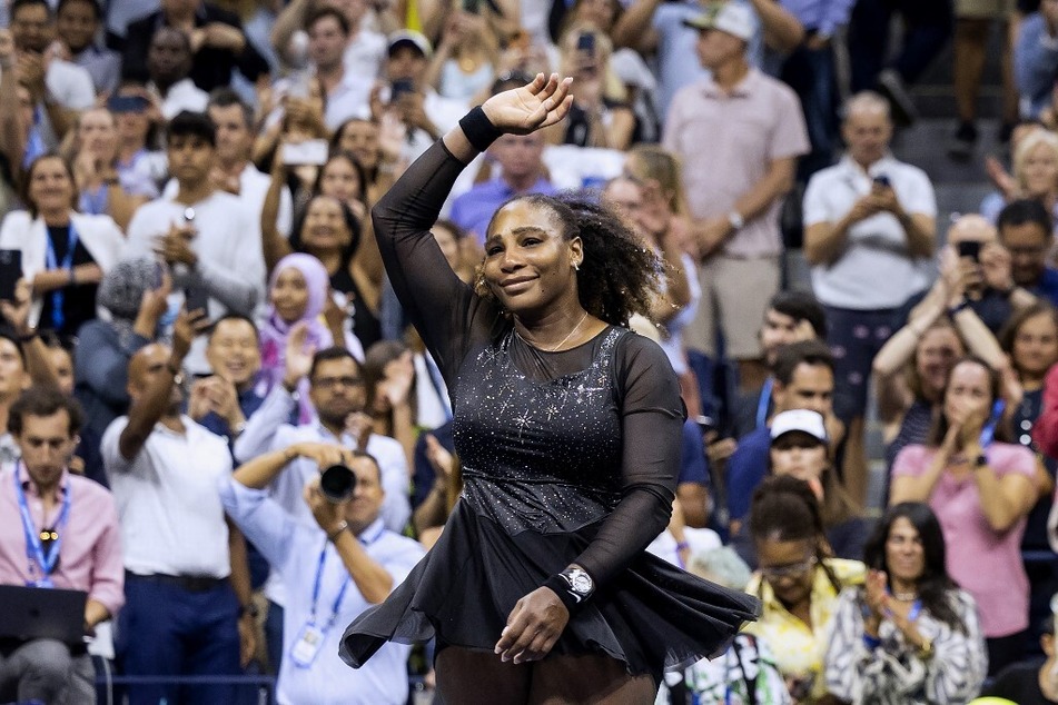 The 23-time grand slam singles champion Serena Williams givers her final signature twirl to the crowd after defeated by Ajla Tomljanovic in her final tennis tournament ever.