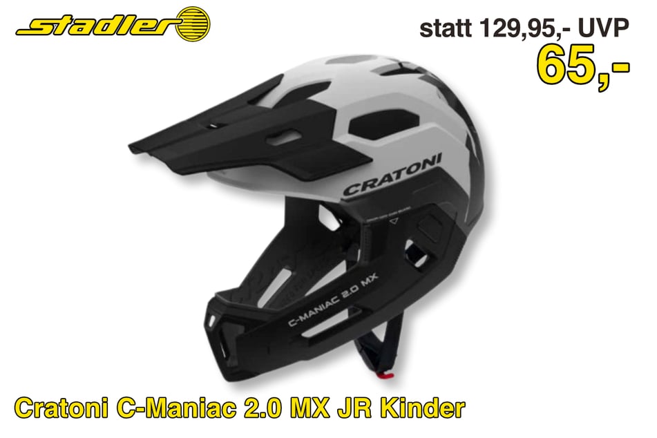 Der Cratoni C-Maniac 2.0 MX JR Kinderhelm für 65 statt 129,95 Euro.