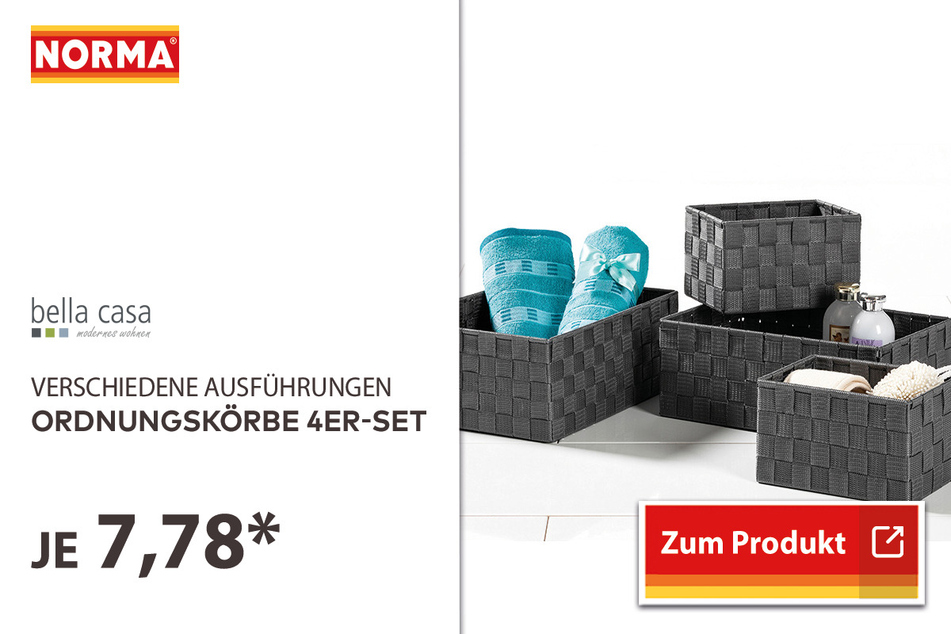 Ordnungskörbe 4er-Set für 7,78 Euro.
