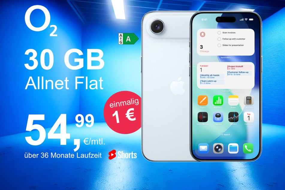 Das neue iPhone 17 Air inkl. 30 GB Datenvolumen für nur 1 Euro exklusiv bei o2.