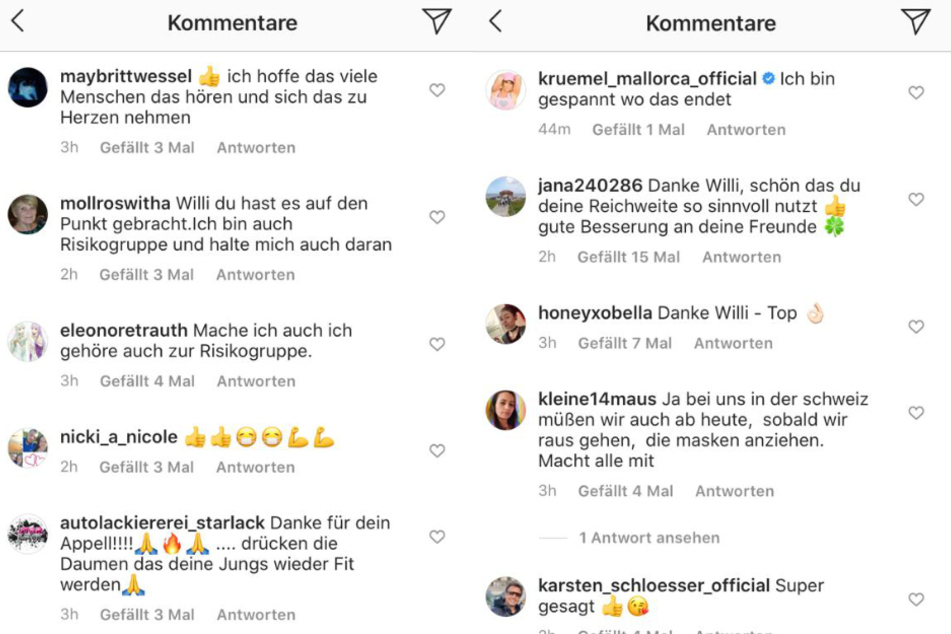 Willi Herrens (45) Fans bedankten sich bei dem Entertainer für seinen eindringlichen Appell, nicht auf die Corona-Leugner zu hören.