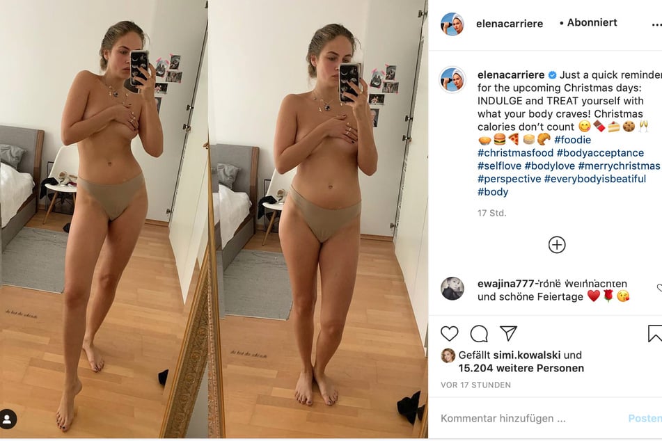 Elena Carrière (24) zeigt sich freizügig auf Instagram.