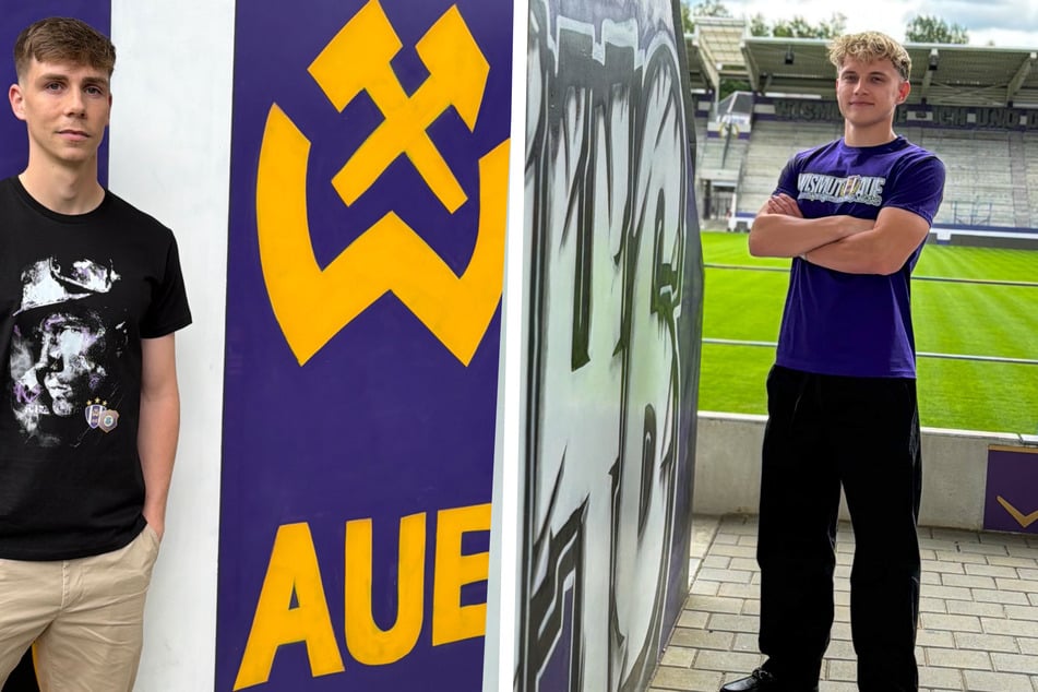 Finn Heidrich (19, l.) und Levi Wagner (22) sind die Neuen im Schacht. Erzgebirge Aue hat die beiden Neuzugänge am Freitag bestätigt.