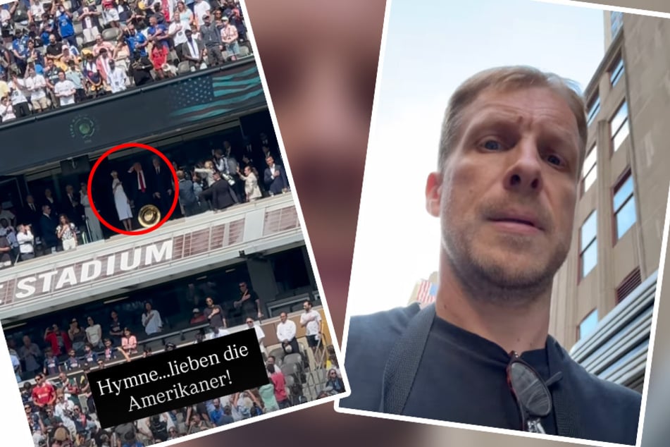 Aus ein paar Metern Entfernung fing Olli Pocher US-Präsident Donald Trump während der Nationalhymne ein.
