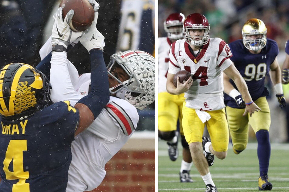 Ohio State will host Michigan as USC welcomes Notre Dame with a spot in the College Football Playoffs on the line.