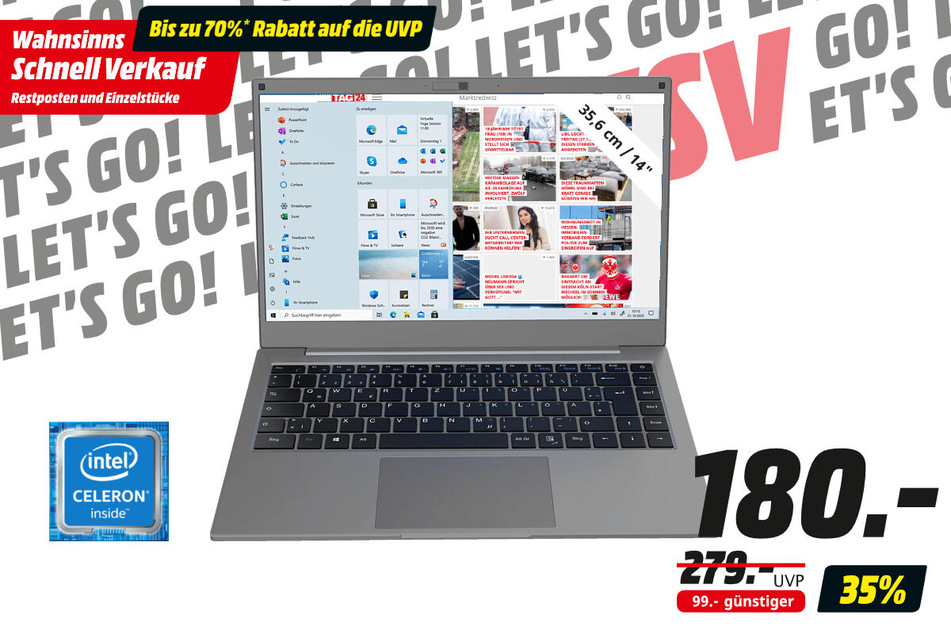 Peaq-Notebook für 180 statt 279 Euro.