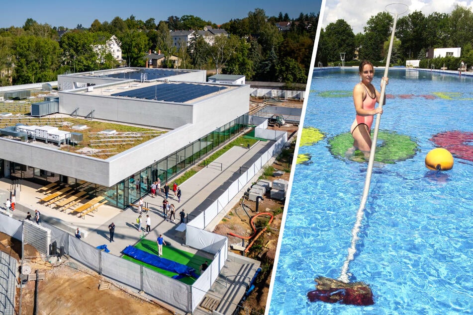 Nächstes Jahr im Spätsommer soll auch das Freibad in Bernsdorf fertig sein. Dann kann Schwimmmeisterin Kathrin Huebl (heute 54) wieder ihren Aufgaben nachgehen.