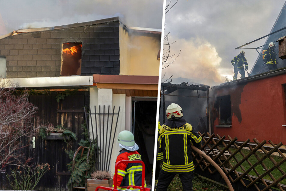 Feueralarm im Erzgebirge: Flammen greifen bereits auf Wohnhaus über