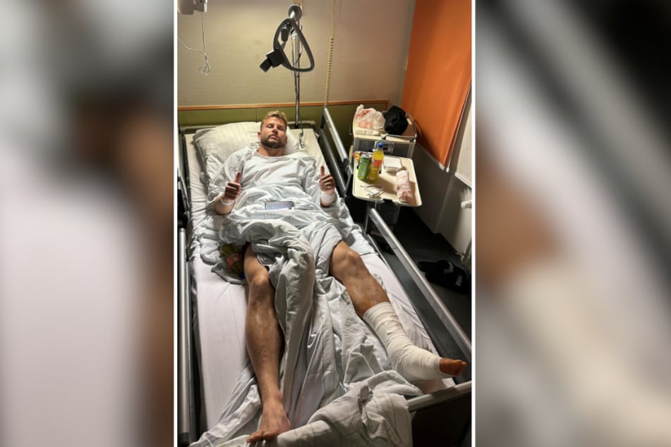 Daumen hoch! Die OP im Zwickauer HBK ist gut verlaufen und ab jetzt gilt es für Max Somnitz vollen Fokus aufs Comeback zu legen.