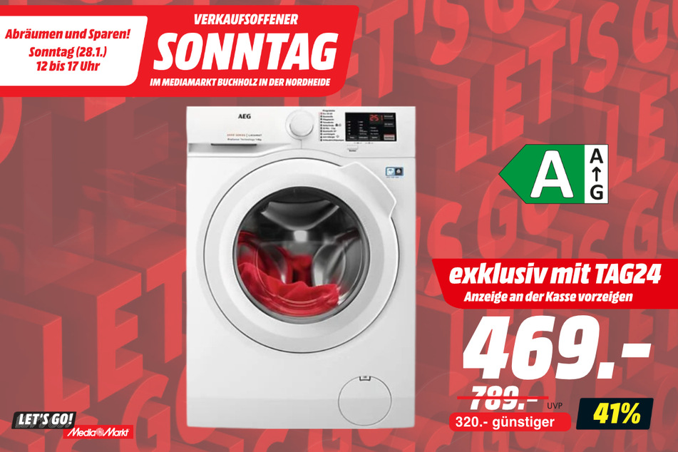 AEG-Waschmaschine für 469 statt 789 Euro - exklusiv beim Vorzeigen der Anzeige.