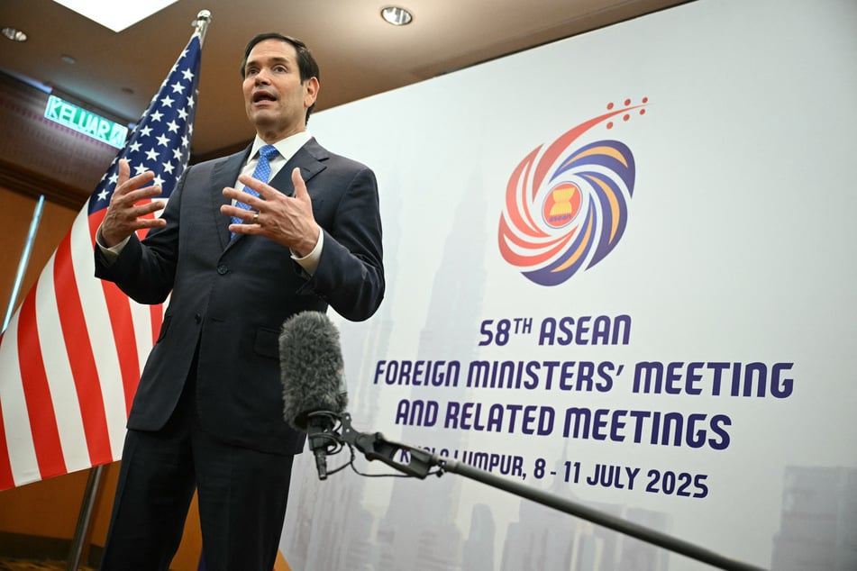 US Secretary of State Marco Rubio gives a media briefing during the ASEAN Foreign Ministers' Meeting at the Convention Centre in Kuala Lumpur on Friday.
