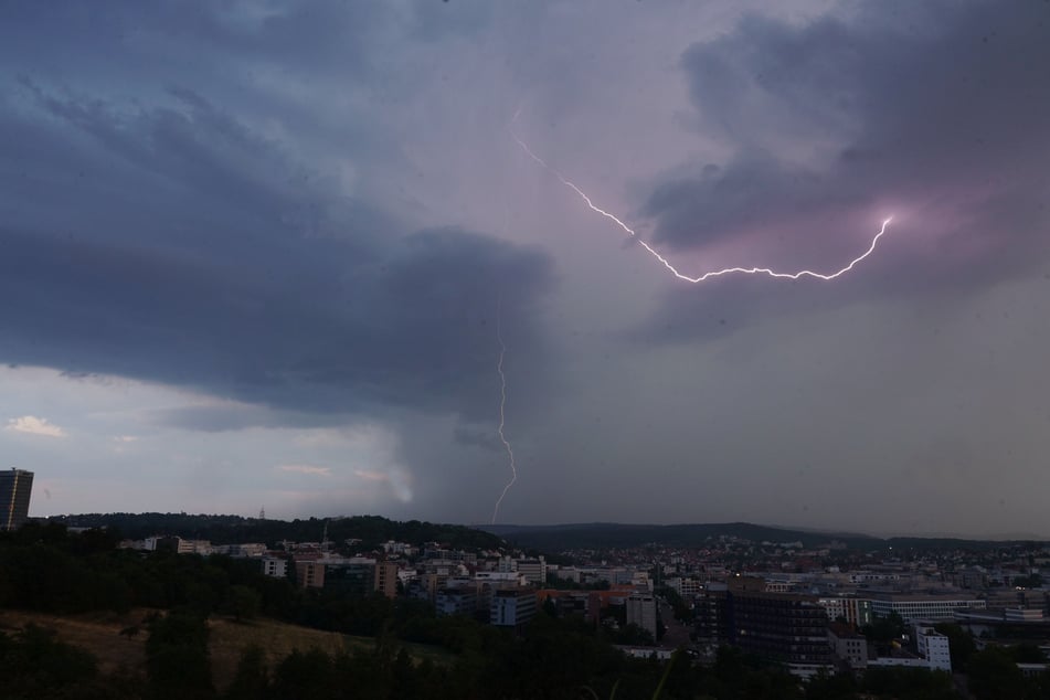 Am Abend zog ein heftiges Unwetter über Stuttgart.