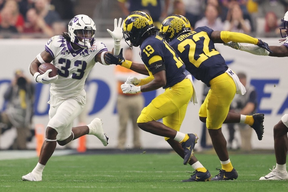 TCU running back Kendre Miller (l) is the latest player added to the Horned Frogs' injury list after suffering an injury to his right leg during the third quarter of the Fiesta Bowl over the weekend.
