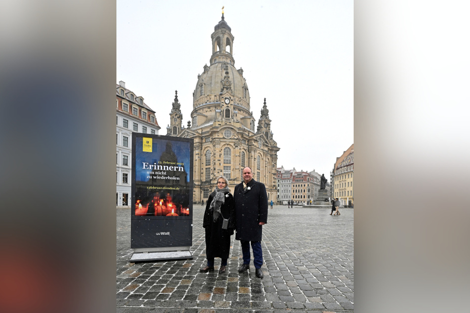 TU-Rektorin Ursula Staudinger (63) und Dirk Hilbert (51, FDP) rufen alle Dresdner auf, sich an der Menschenkette zu beteiligen.
