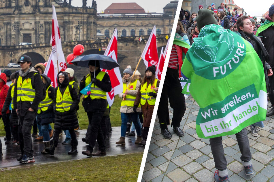 Für bessere Löhne: "Fridays for Future" streikt gemeinsam mit den DVB
