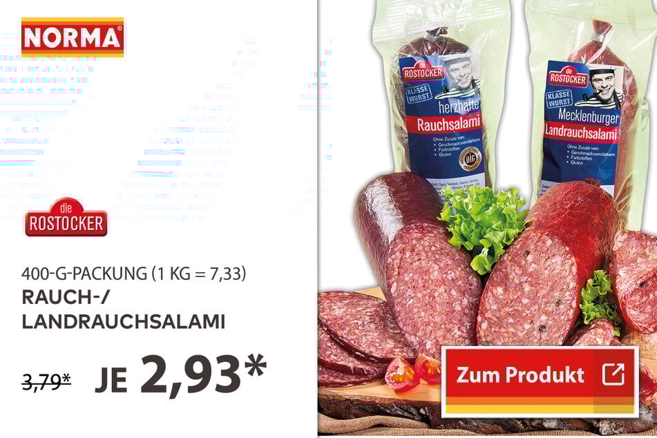 Rauch-/ Landrauchsalami für 2,93 Euro.