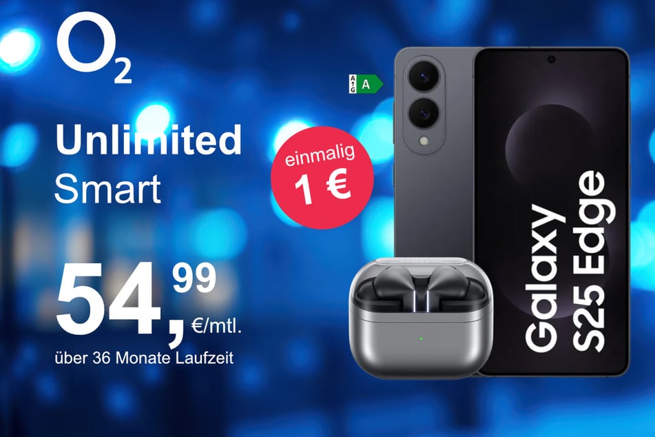 Das Samsung Galaxy S25 Edge mit Buds 3 Pro für einmalig 1 Euro.