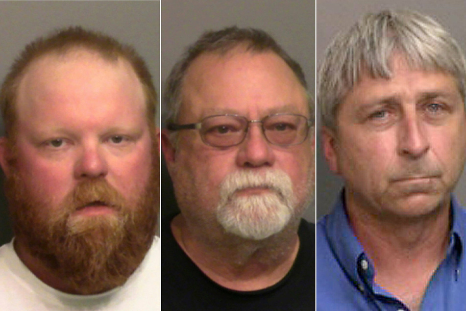 Travis McMichael (35, l.), Gregory McMichael (65, c.), and William "Roddie" Bryan Jr. (51) have already been indicted on federal hate crime charges.