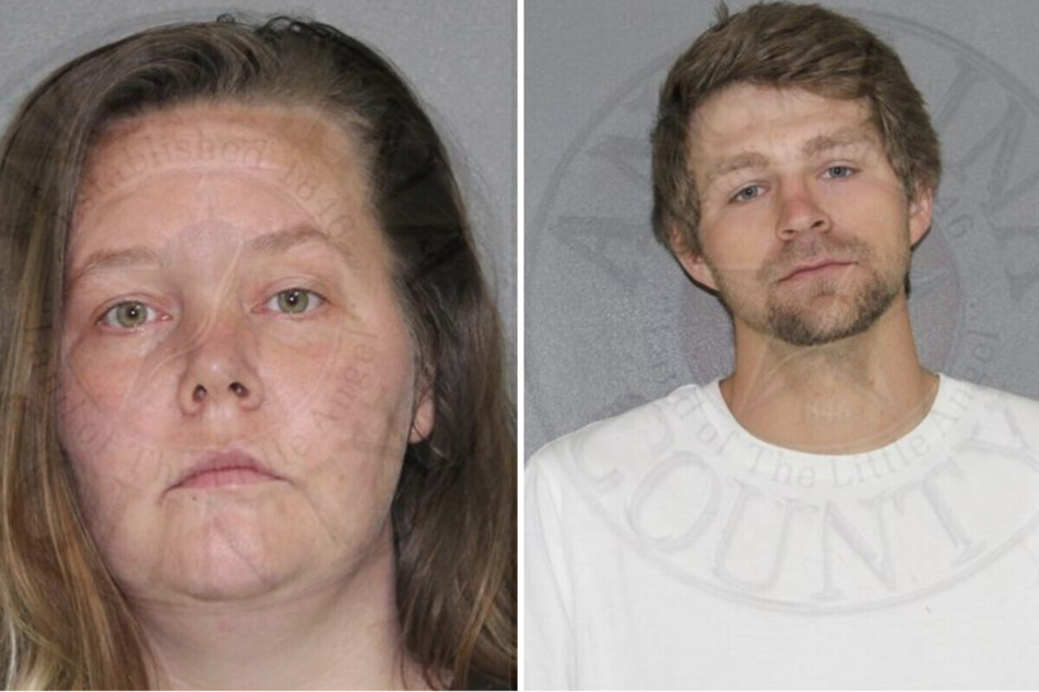 Megan Mae Farr (l) and Gunner Farr were arrested for allegedly tattooing their kids and trying to scrape the ink off.