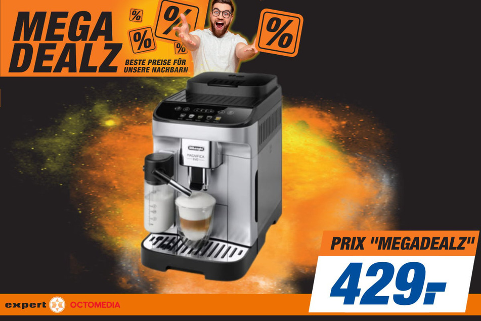 Machine à café entièrement automatique DeLonghi au prix de 429 euros.