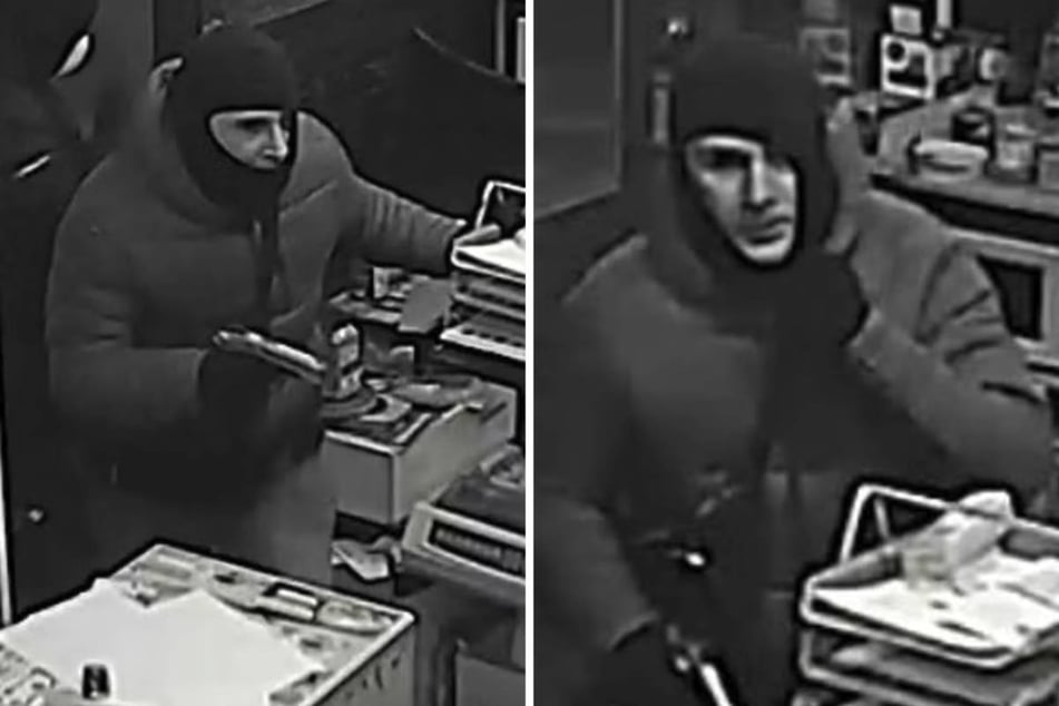 The police are searching for an unscrupulous robber using photos from a surveillance camera.