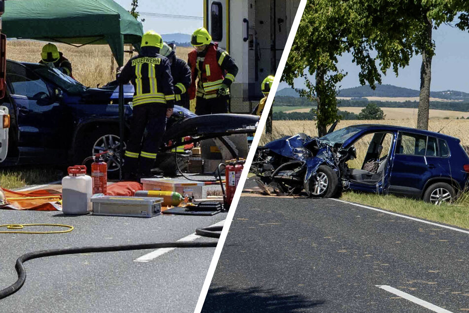 Heftiger Unfall im Landkreis Görlitz: Fahrerin eingeklemmt und schwer verletzt!