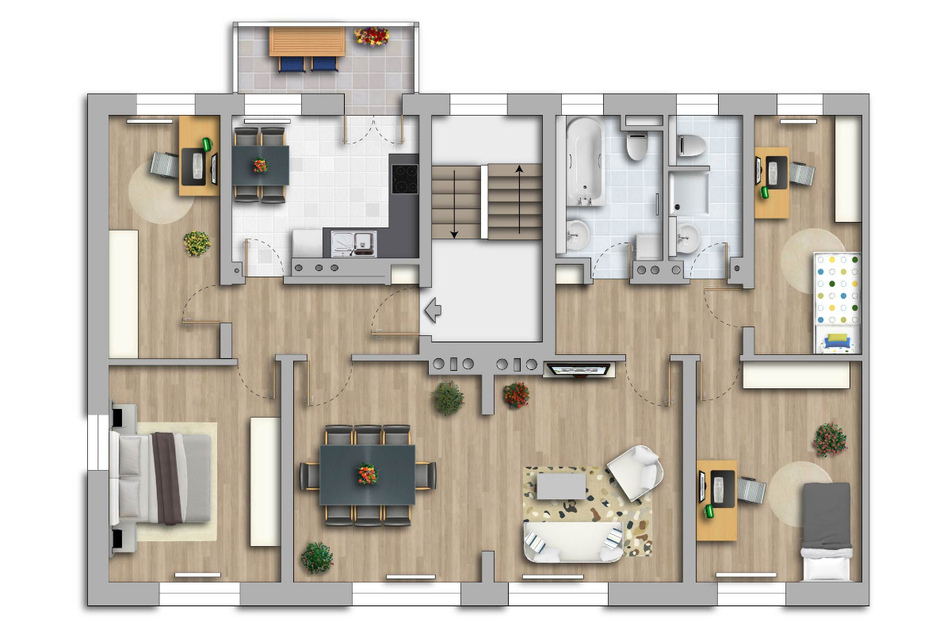 Grundriss der 5-Zimmer-Wohnung