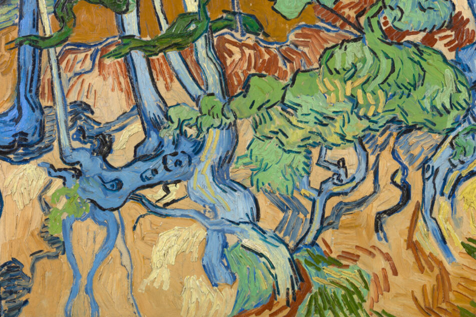 "Baumwurzeln" (1890), das letzte Gemälde von Vincent van Gogh, aus der Kollektion Van Gogh-Museum.