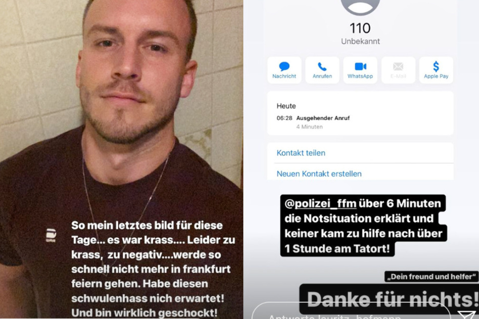 Lauritz Hofmann (28) war von der Attacke sehr geschockt. Zugleich richtete er Vorwürfe gegen die Polizei.