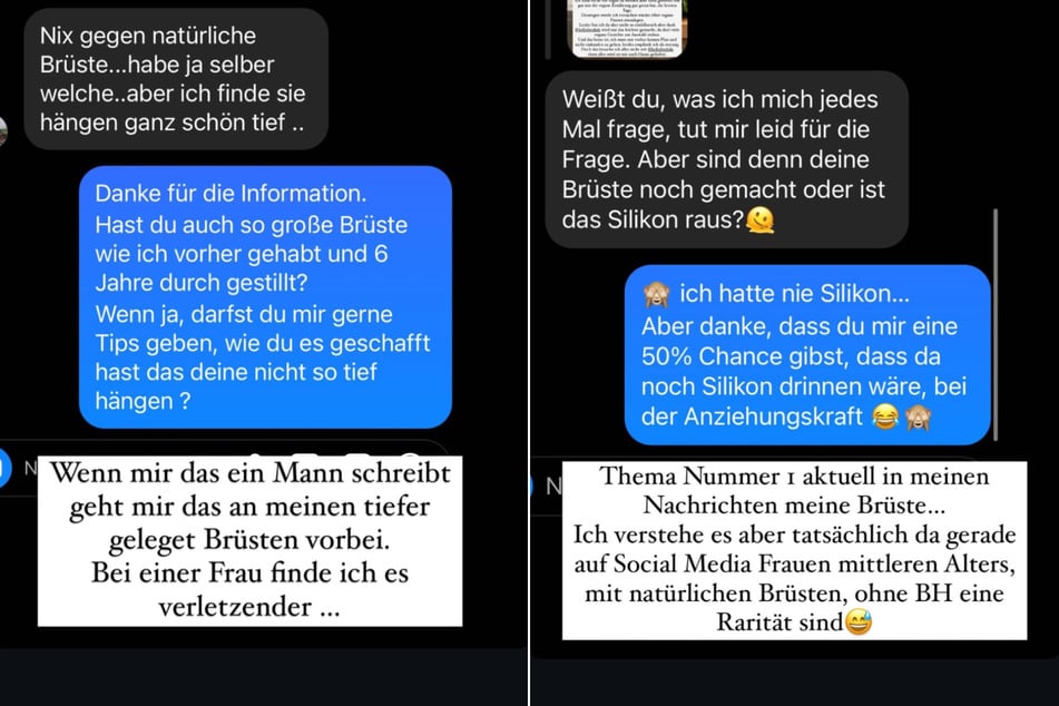 Mit derartigen Nachrichten wird die 34-Jährige in letzter Zeit öfter belästigt.