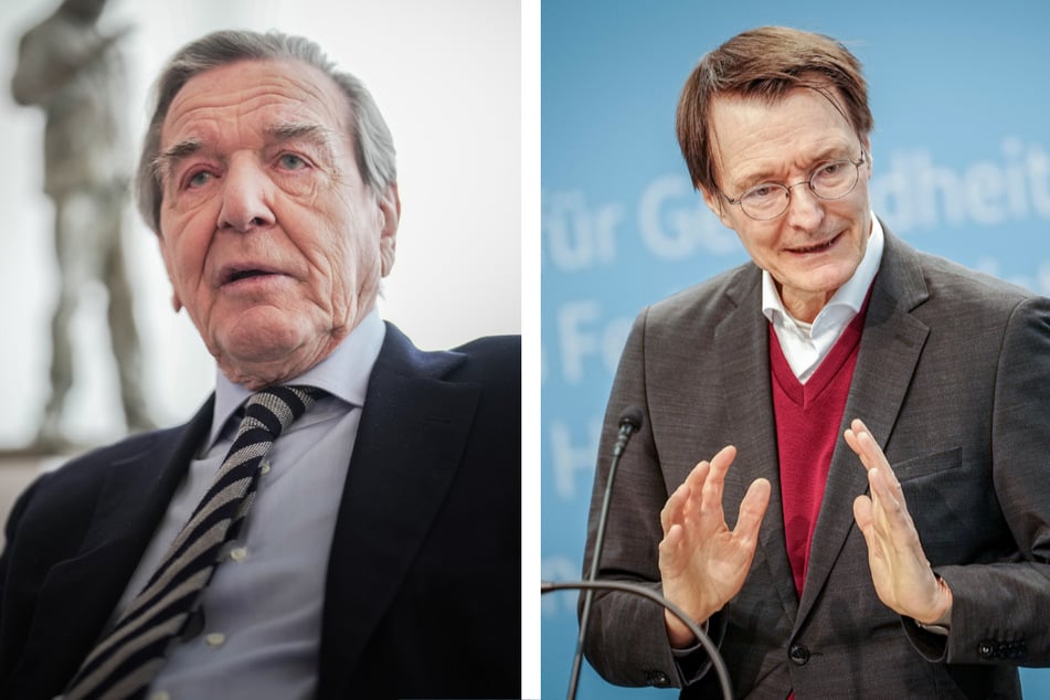 Auf X kritisierte Karl Lauterbach (61, r.) das Verhältnis von Gerhard Schröder (79) zum russischen Präsidenten.