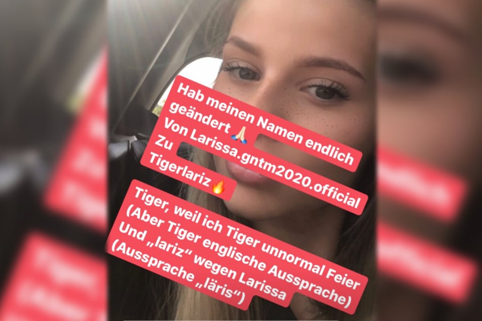 Das Bild zeigt den Screenshot einer Instagram-Story von Model Larissa Neumann (20).