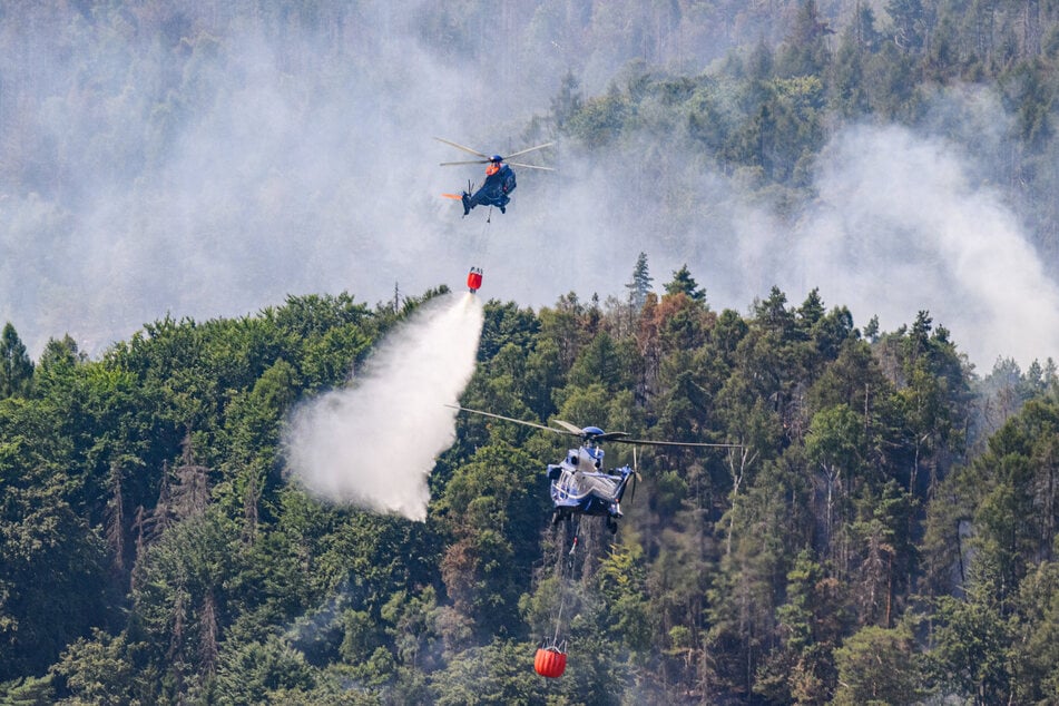 Im Juli 2022 kamen im Nationalpark Sächsische Schweiz Löschhubschrauber der Bundespolizei zum Einsatz. Demnächst verfügt Sachsen über eigene Kapazitäten.