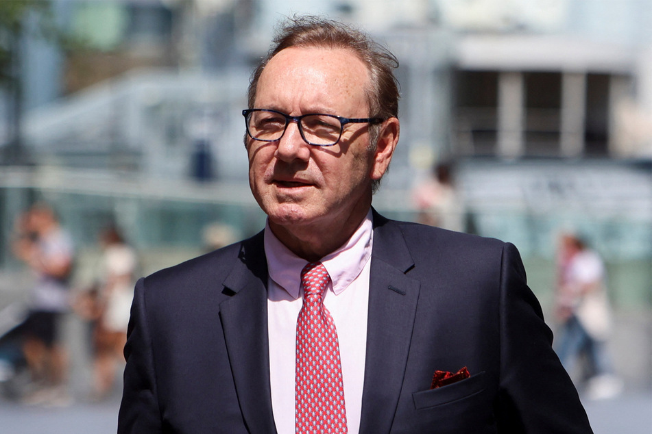 Actor Kevin Spacey walked outside Southwark Crown Court on Wednesday as the jury considered their verdict.