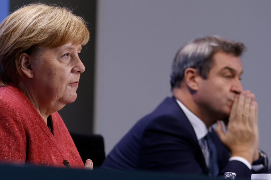 Merkel und Söder bei der PK.