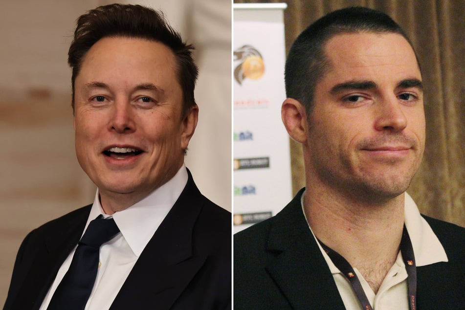 Elon Musk (l.) said Tuesday he was exploring a presidential pardon for "Bitcoin Jesus" Roger Verg, who was arrested last year on fraud and tax evasion charges.