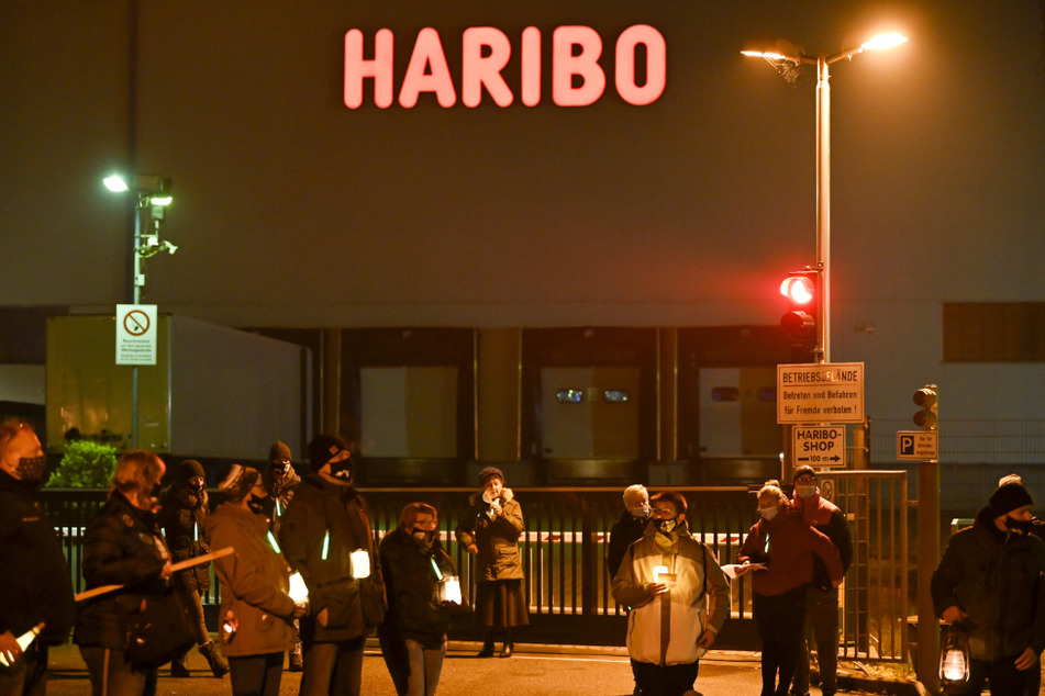 Seit Wochen protestieren die Wilkauer Haribo-Mitarbeiter gegen die drohende Werksschließung.