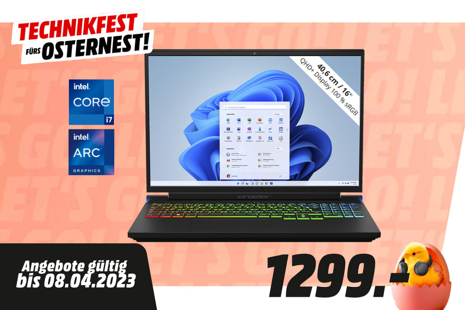Medion-Gaming-Notebook für 1.299 Euro.