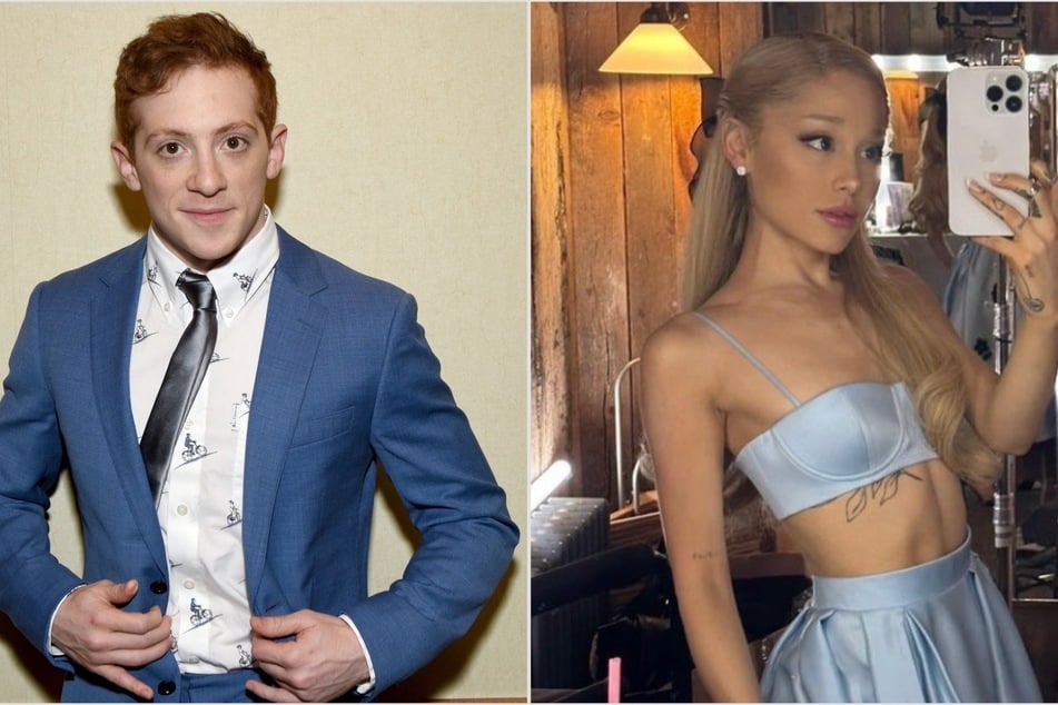 Ariana Grande (r.) and Ethan Slater's new romance reached new heights after they had a flirty night out in New York City.