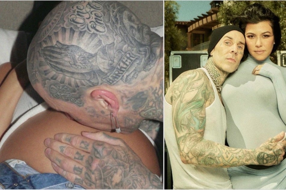 Travis Barker rushed home amid his Blink-182 tour for an "urgent family matter." Is all well with Kourtney Kardashian (r.)?