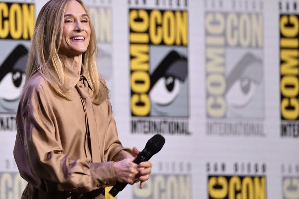 Holly Hunter attends the Star Trek: Starfleet Academy panel during Comic-Con International in San Diego, California, on July 26, 2025.