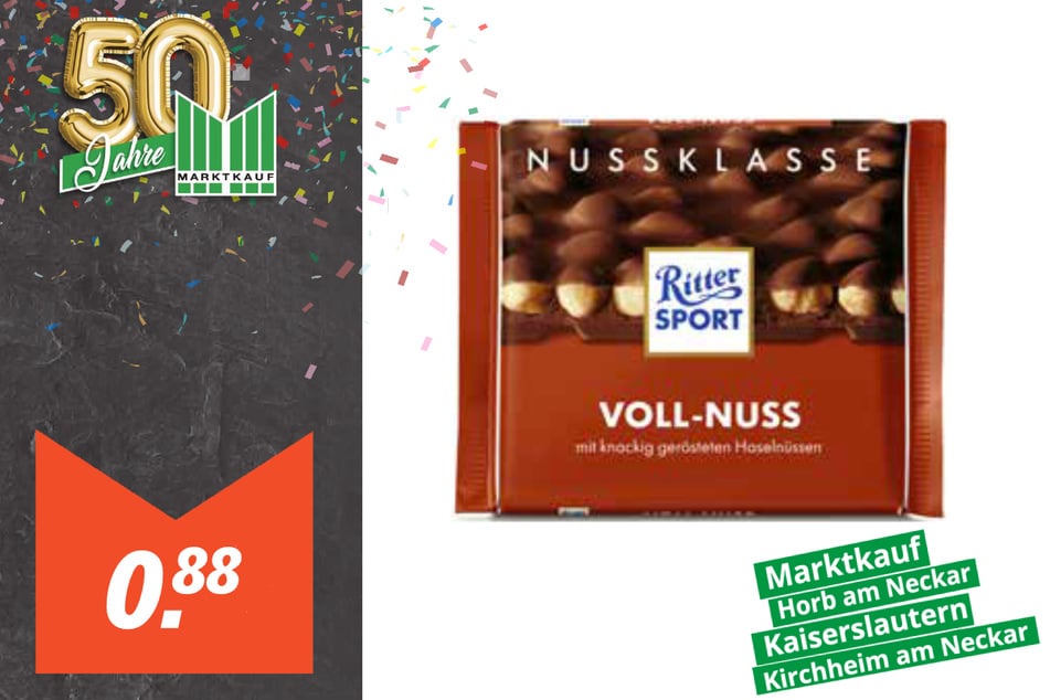 Ritter Sport Schokolade Nussklasse
für 0,88 Euro