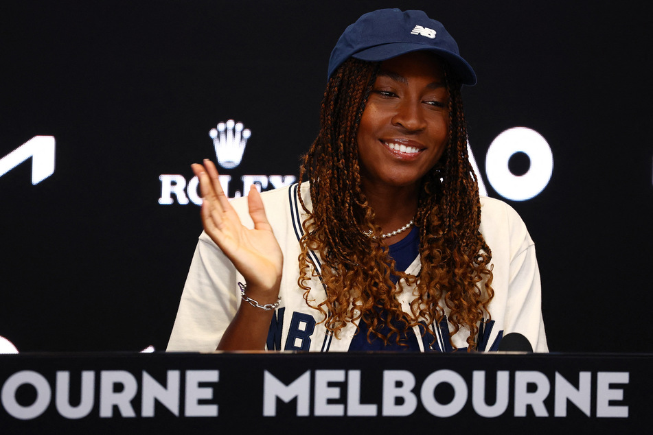 Coco Gauff of the US speaks to the media during press conference in Melbourne ahead of the Australian Open, on January 12, 2024.