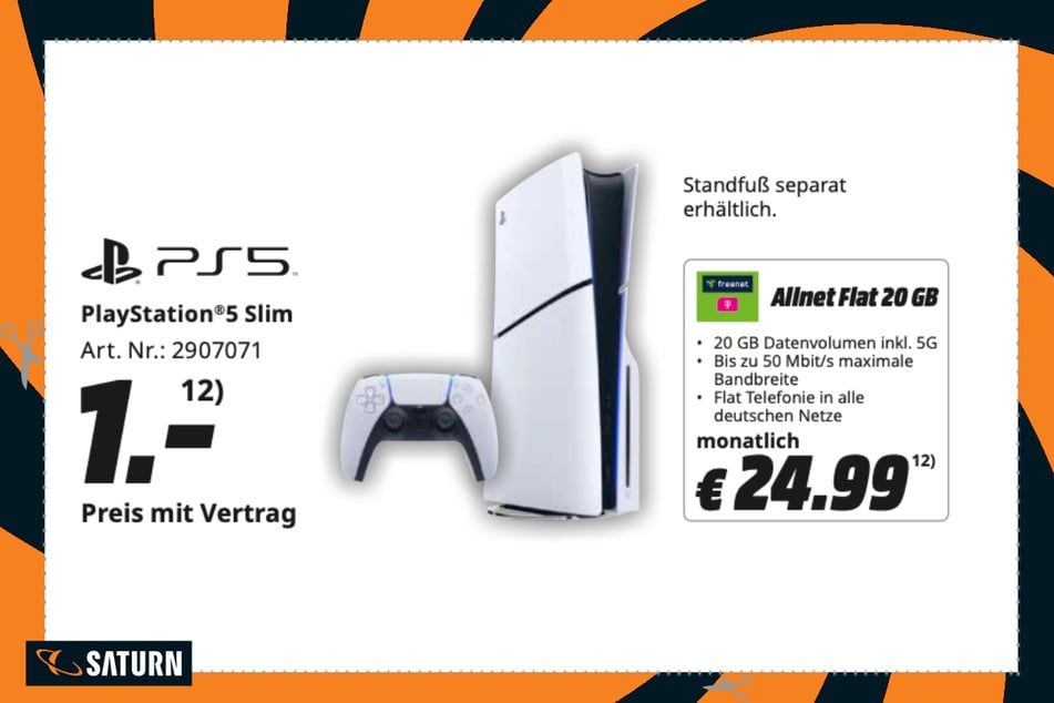 freenet-Tarif abschließen, Sony PS5 für 1 Euro bekommen.