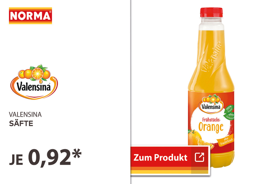 Valensina Säfte für 0,92 Euro.