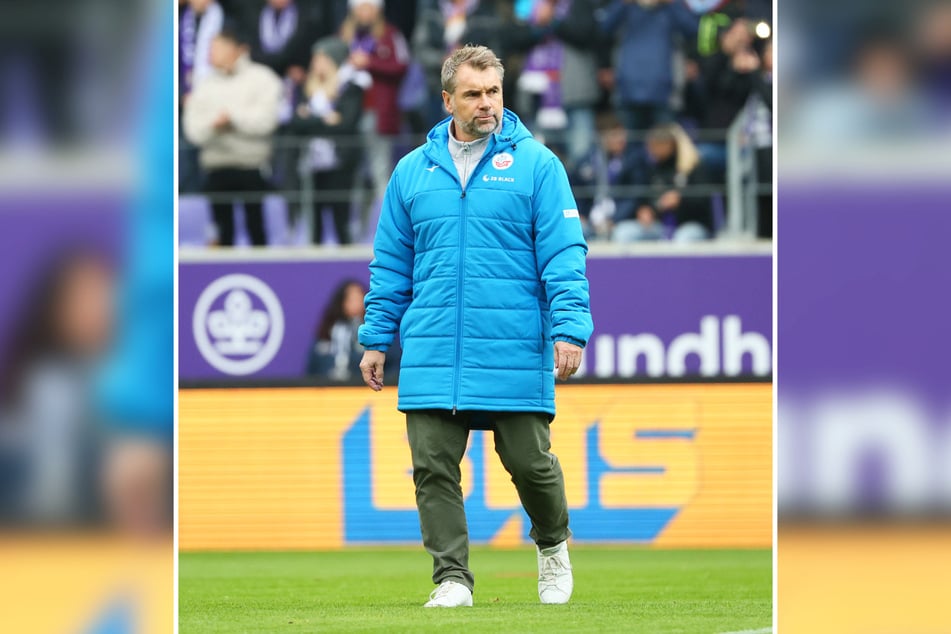 Bernd Hollerbach und Hansa Rostock feierten gegen Erzgebirge Aue einen von zwei Saisonsiegen – nicht genug.